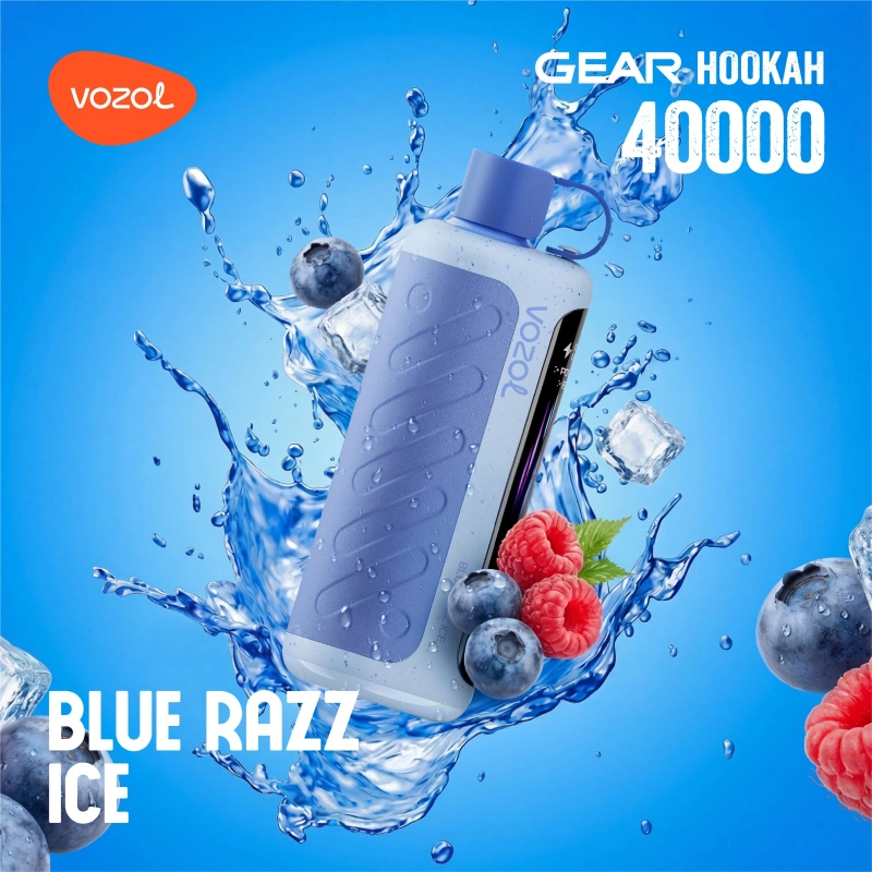 Vozol-Gear-Hookah-40000-Puffs-Blue-Razz-Ice Vozol Hookah 40000 Blue Razz Ice